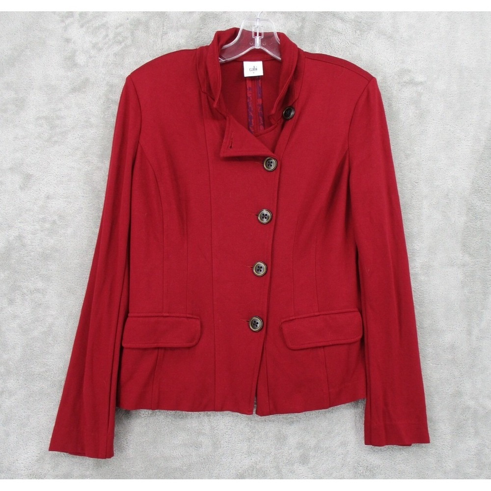 Cabi Blazer Womens Size 6 Outing Rhubarb Button Stretch Knit Career Office 3175